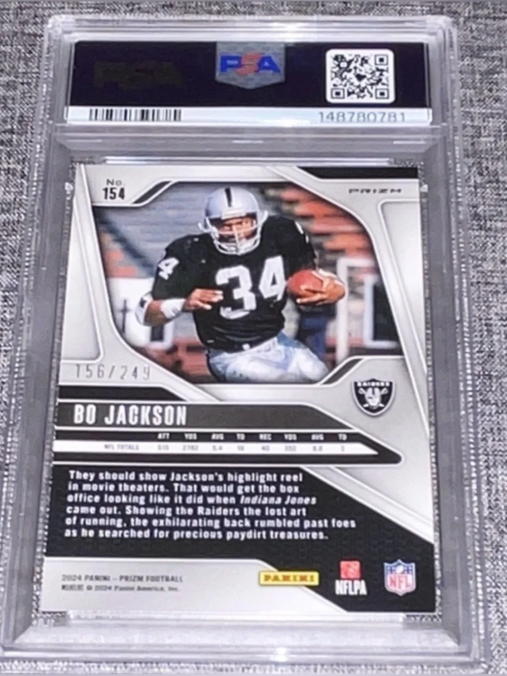 Bo Jackson 2024 ORANGE PRIZM  PSA 9   156/249 (RARE)  POP 4⭐️⭐️⭐️⭐️